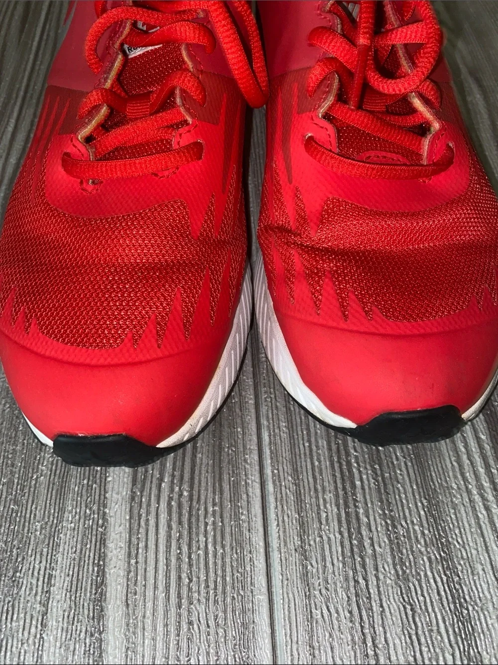 Nike Red and White Running Sneakers Size 5Y